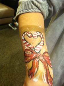 Candy Cane Body Art