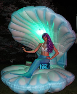 Costumed Mermaid Princess in Seashell for Parties