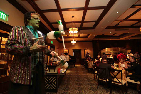 Frankenstein Stilt Walker Juggling at Party