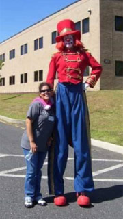 Stilt Walker at School